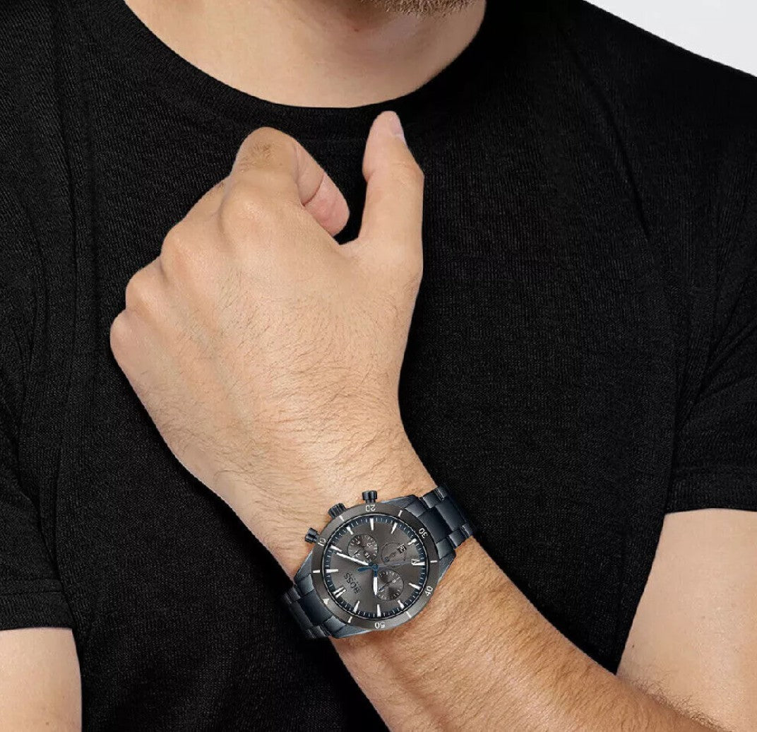 HUGO BOSS HB 1513865 NEW SANTIAGO BLUE WATCH - 2 Y WARRANTY GENUINE MENS WATCH 