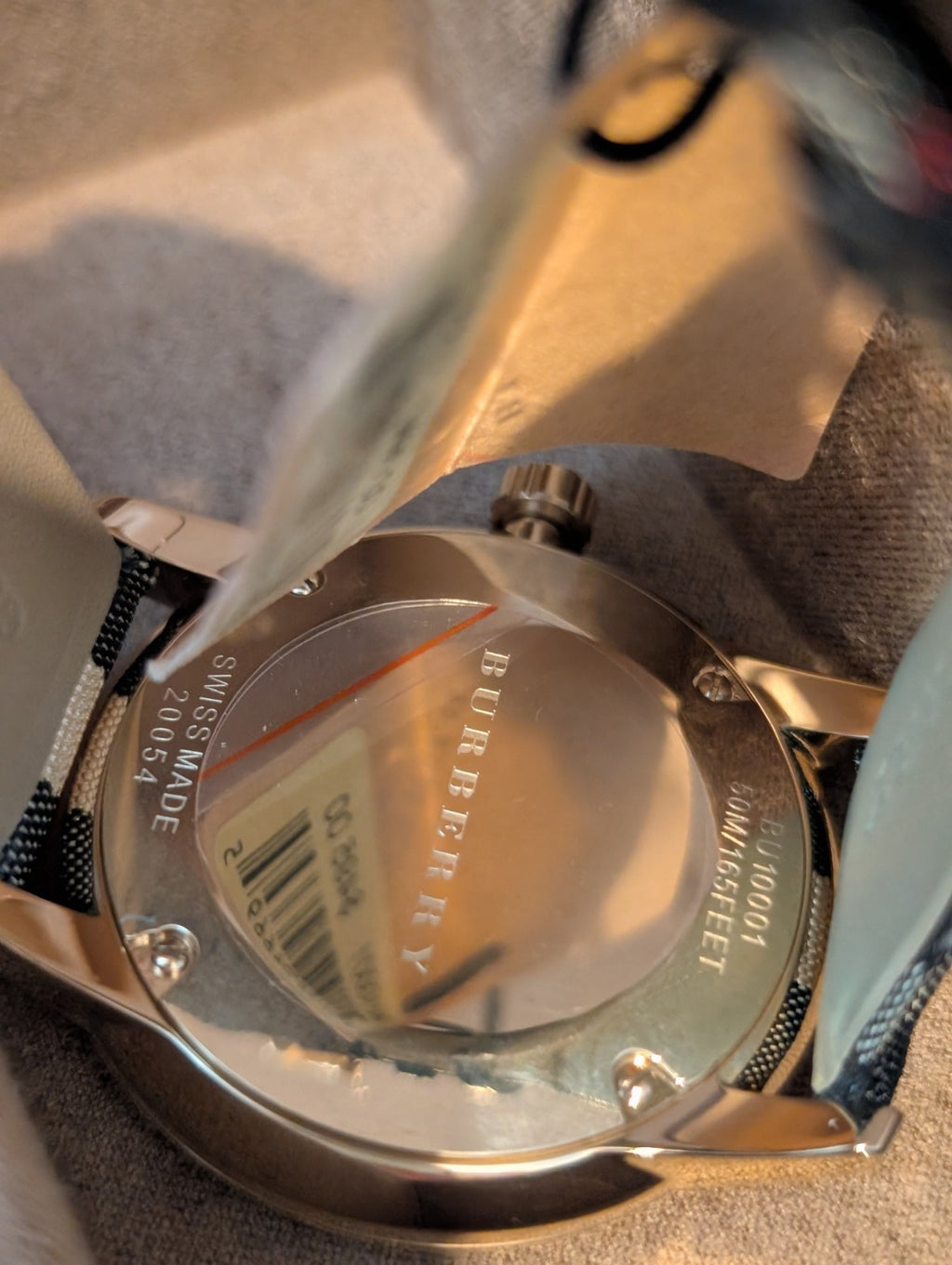 New BURBERRY BU10001 Classic Horseferry Check Luxury Gold Dial Mens Watch 40mm