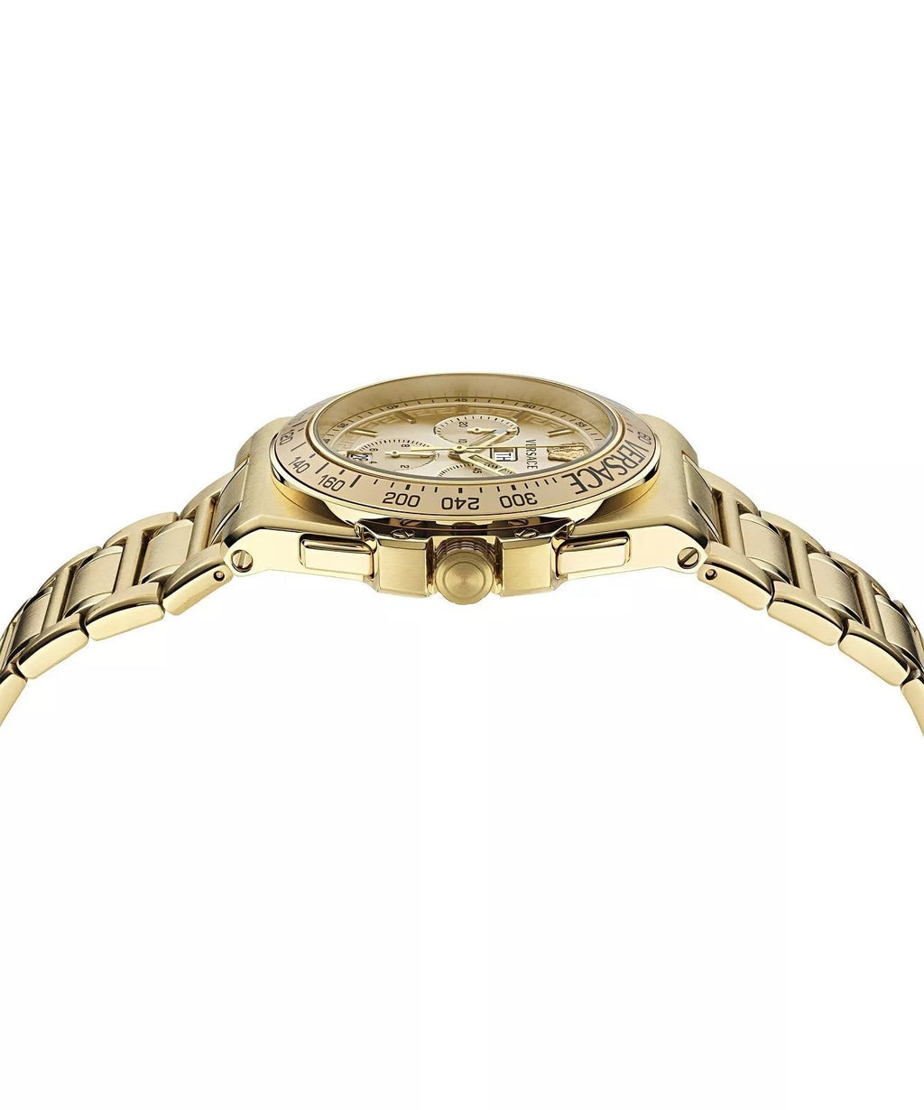 Versace Men Gold 45mm Bracelet Watch VE7H00723 GOLD Brand New With Box Warranty
