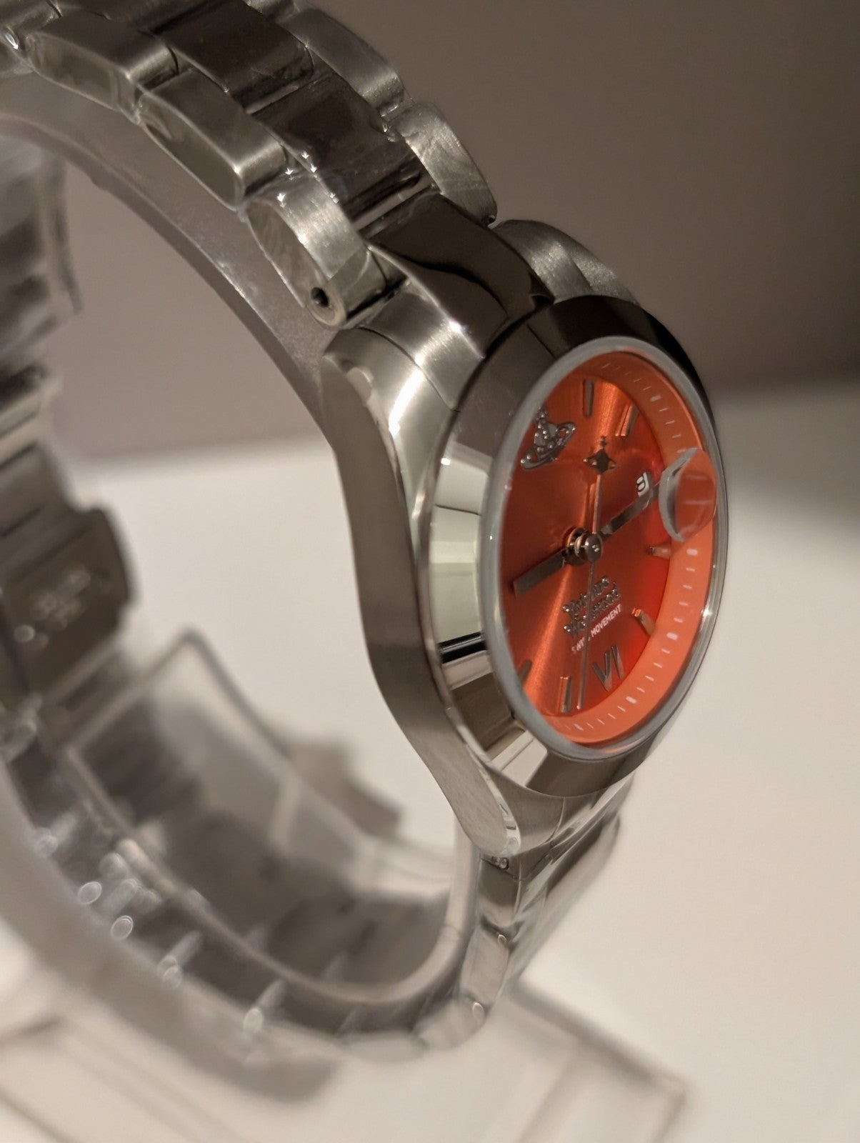 Vivienne Westwood VV292ORSL Fenchurch 29mm Ladies Watch Silver With Orange Dial