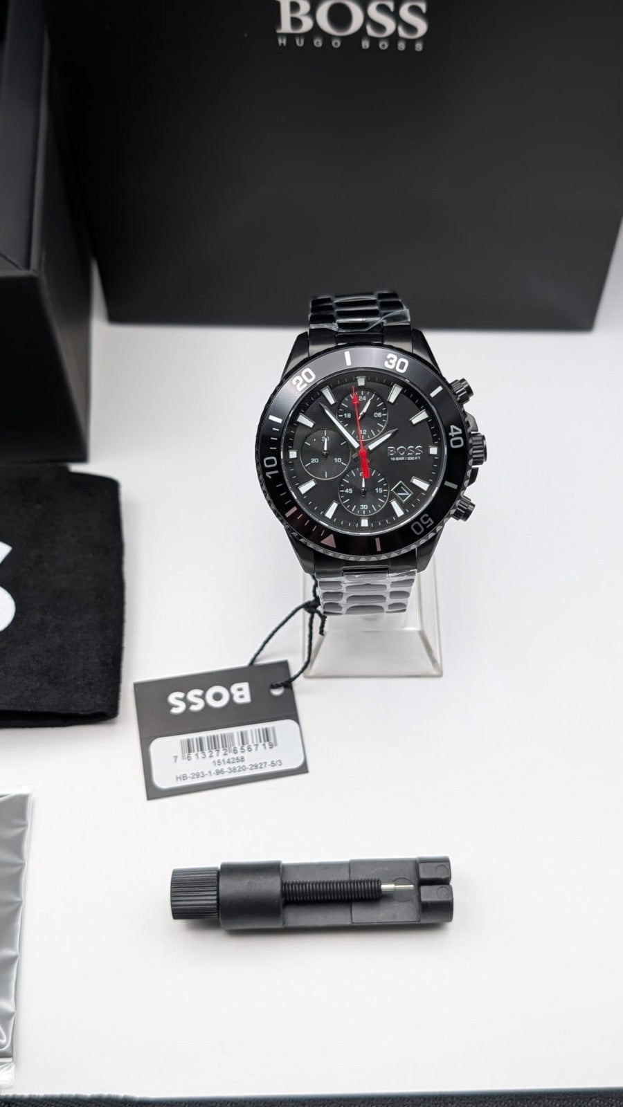 Hugo Boss Admiral 1514258  46mm Men’s Watch Black With Black Dial  Chronograph 