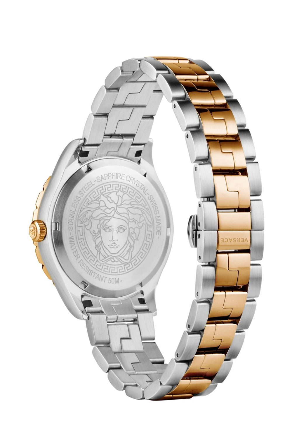 Versace V11040015 Hellenyium GMT brown silver gold Steel Men's Watch NEW