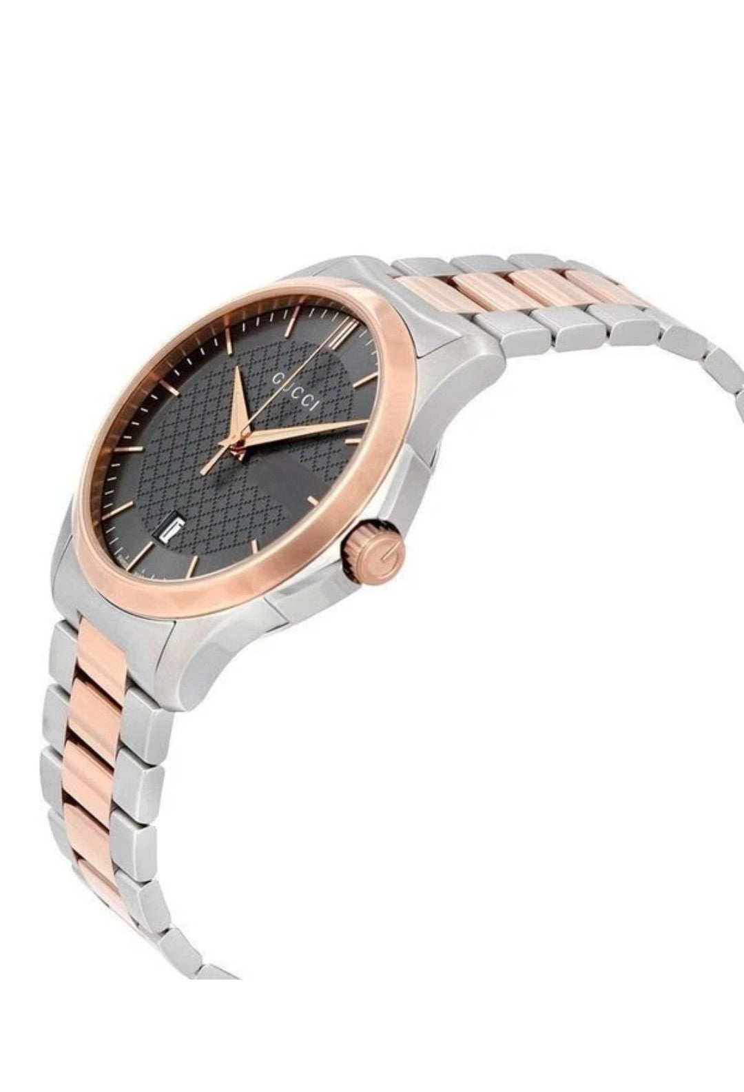 GUCCI G-Timeless YA126446  Swiss QuartzGrey Dial Silver & Rose Gold Watch38mm 