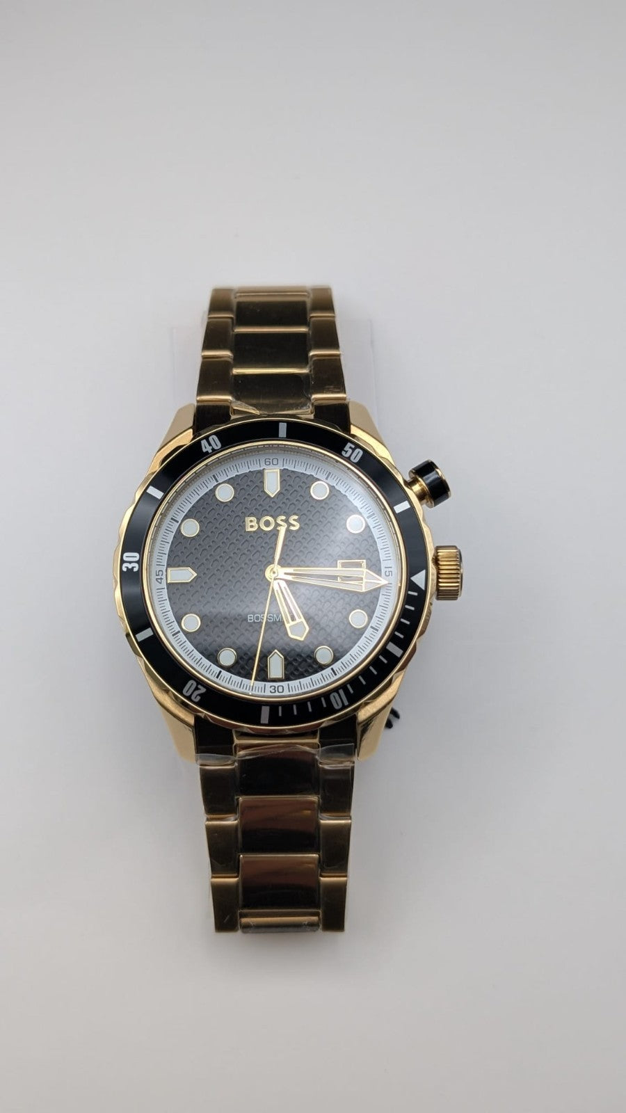 Hugo Boss 1514180 Bossmatic 42mm Men's Watch Automatic Gold With Black Dial. New