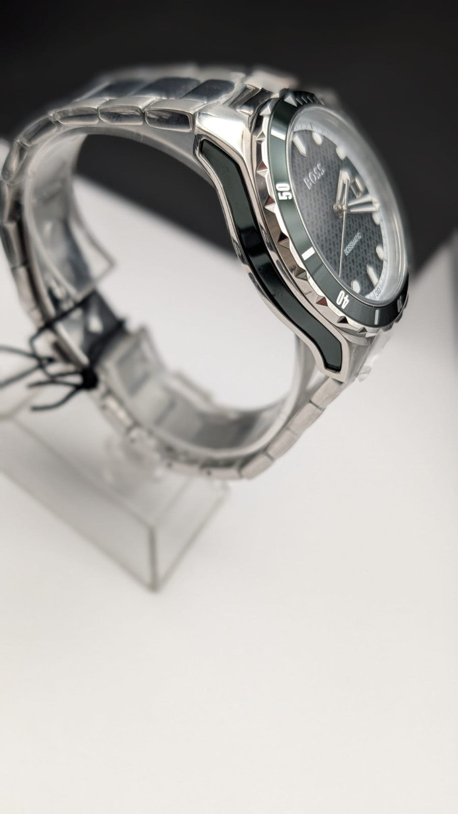 Hugo Boss 1514178 Bossmatic Mens Watch Automatic Silver With Green Dial New