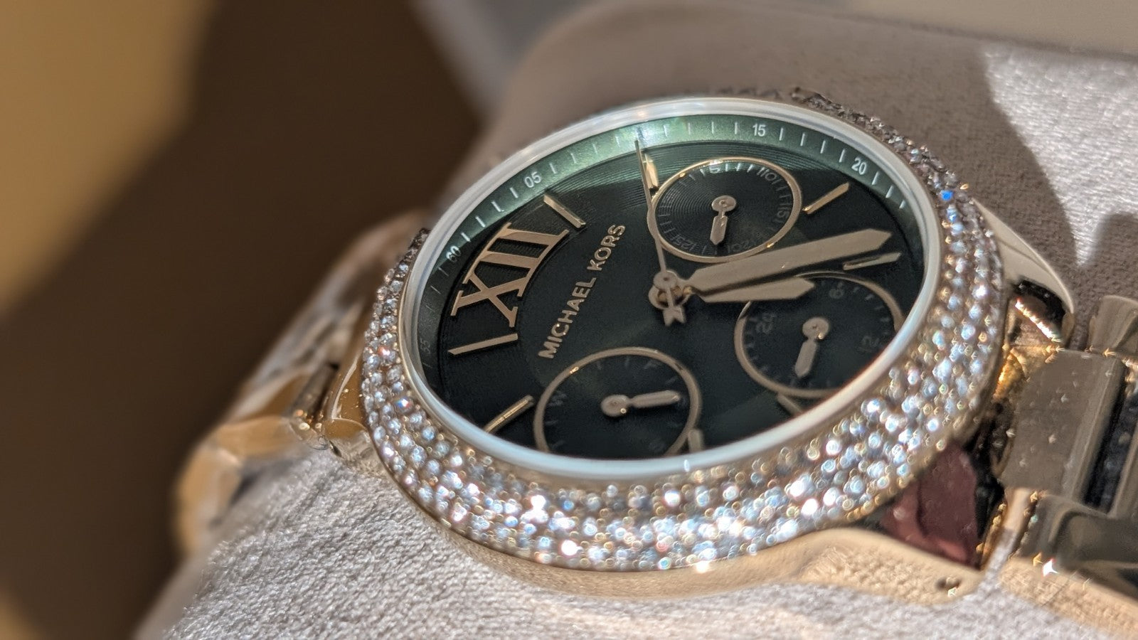 Michael Kors MK6981 Watch Everest Camille Women Bracelet  Silver Gold Green NEW