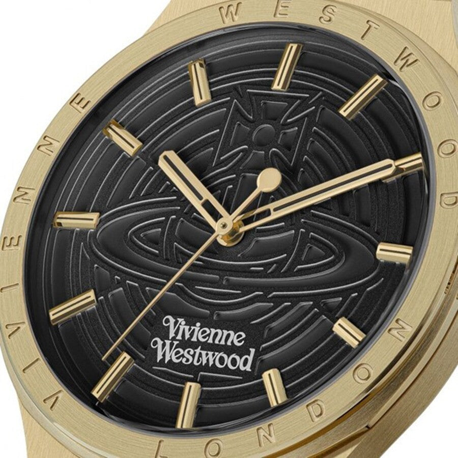 New VIVIENNE WESTWOOD Eltham 39mm Mens Watch VV249BKGD Gold With Black Dial 