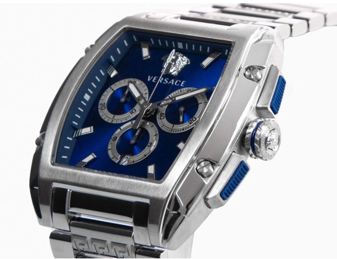 Versace Dominus Quartz Watch, Blue, Sapphire Crystal, VE6H00423 With Box. NEW