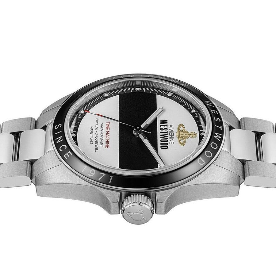 Vivienne WestwoodBlackwall Mens Watch 38mm Silver/Black And White VV293BKSL