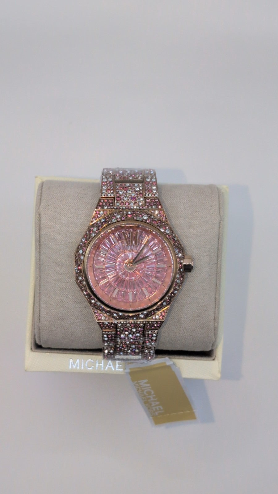Michael Kors Limited-Edition Oversized Raquel Pavé Rose Gold- Pink Watch Mk7343
