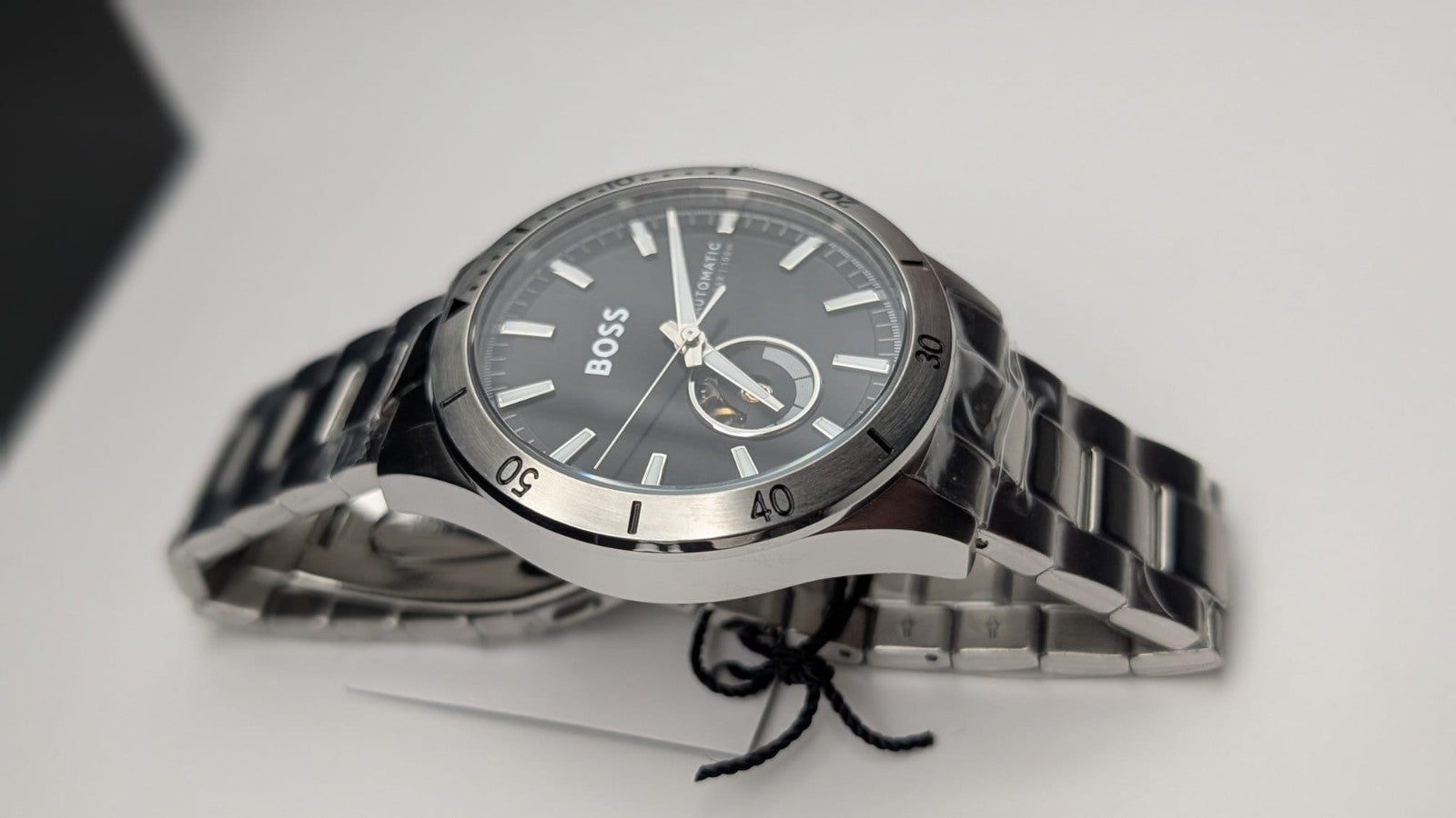Hugo BOSS Troper 1514202 42mm Mens Watch Automatic Silver With Black Dial. New 