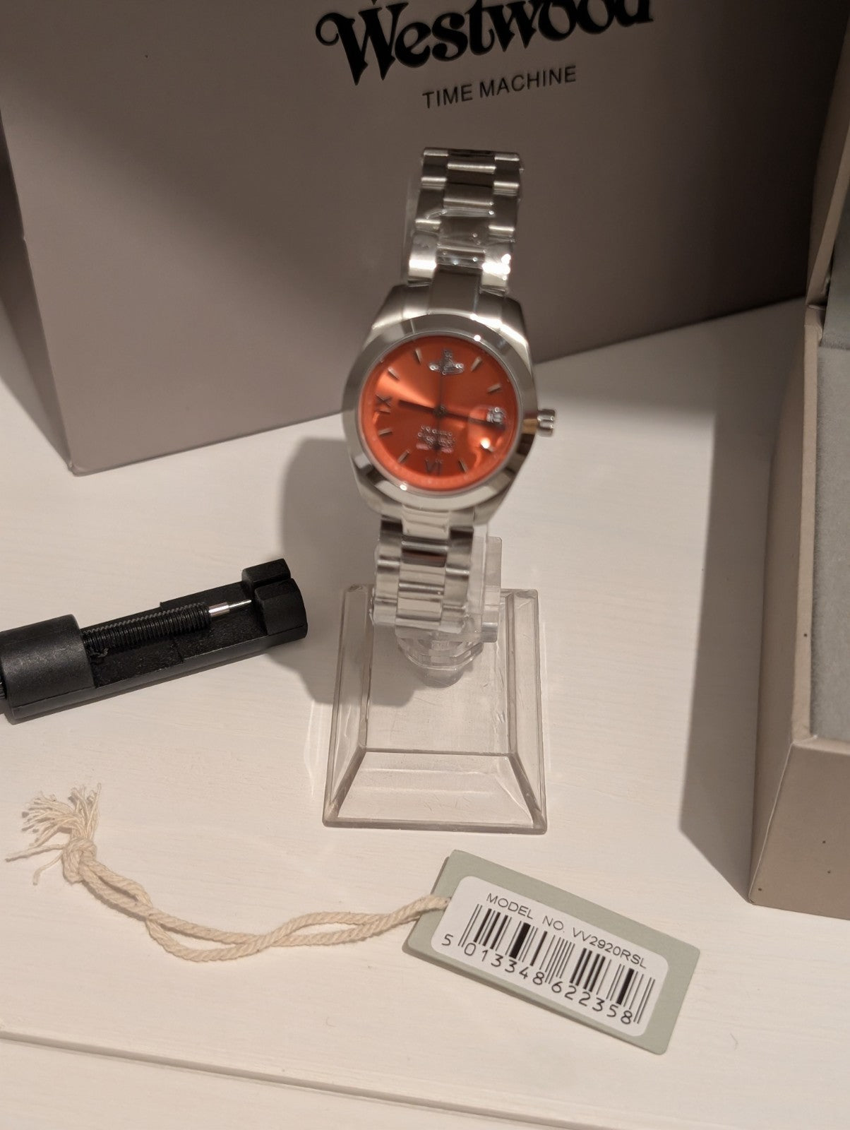 Vivienne Westwood VV292ORSL Fenchurch 29mm Ladies Watch Silver With Orange Dial
