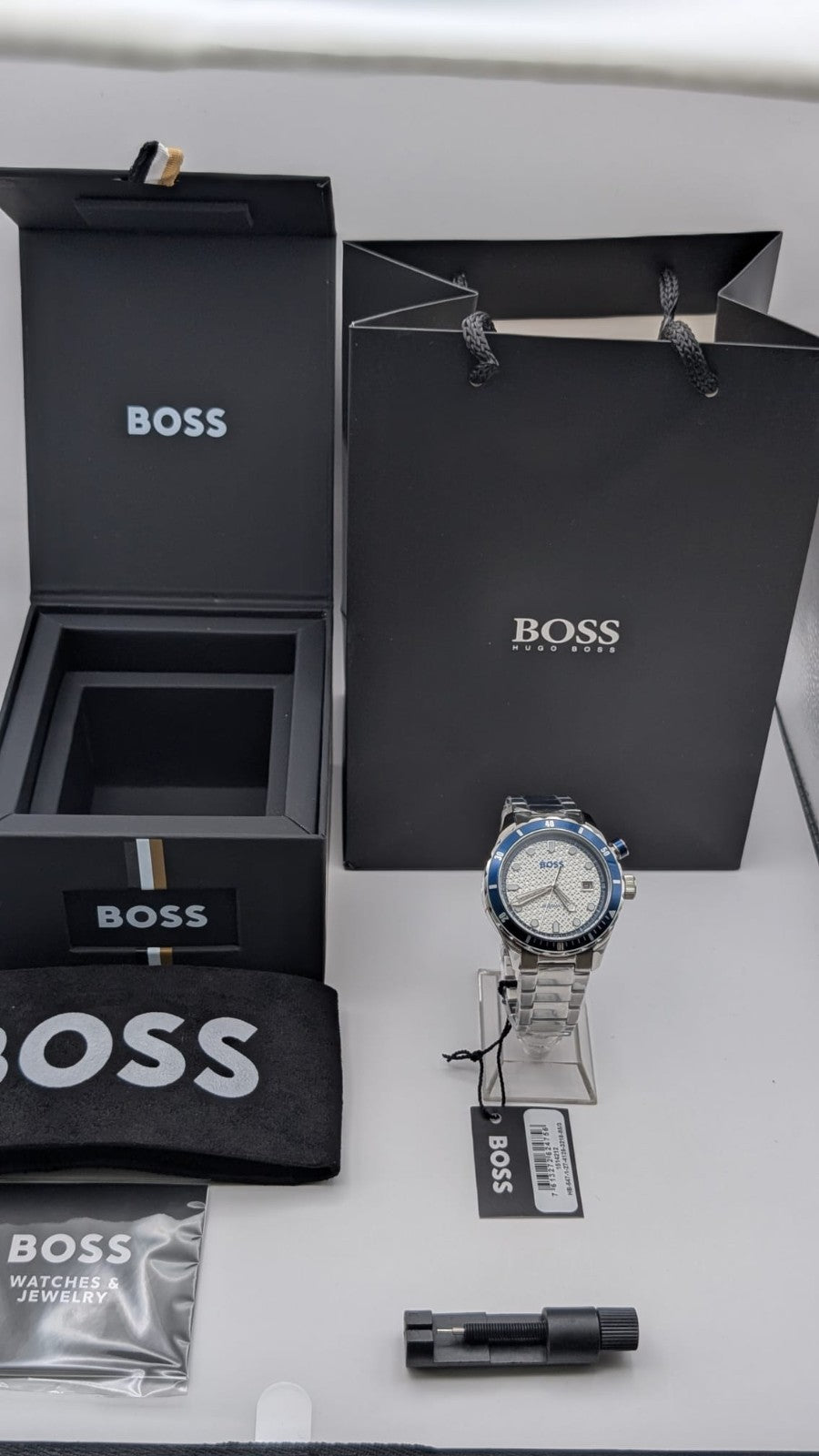 Hugo Boss 1514212 Bossmatic Men's Watch 42mm Automatic Silver With White Dial 