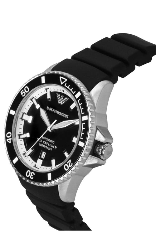Emporio Armani Sea Explorer Black Dial Automatic Divers 200M Men's Watch AR60078