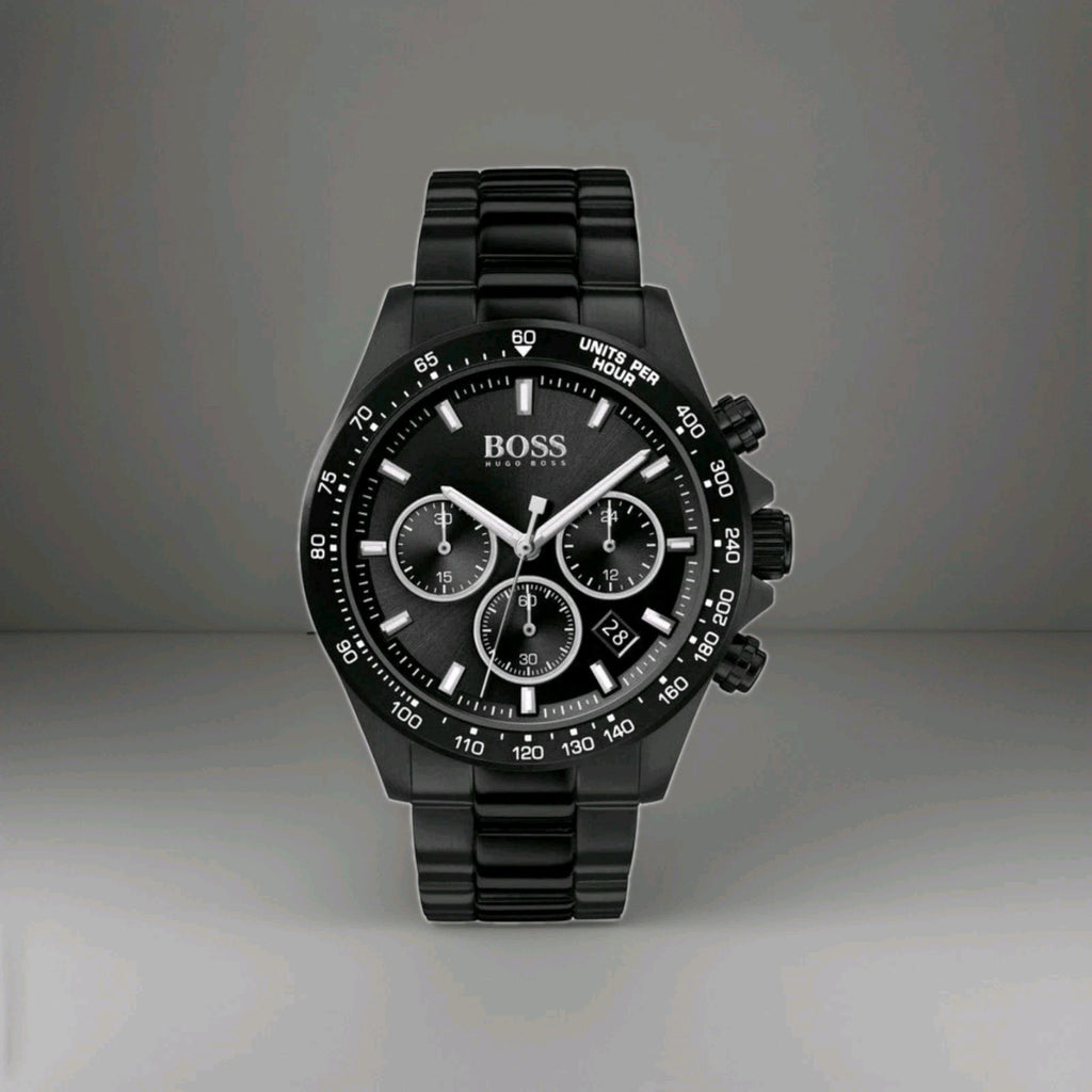 HUGO BOSS MENS WATCH HB1513754 STAINLESS STEEL BLACK BRACELET & BLACK DIAL
