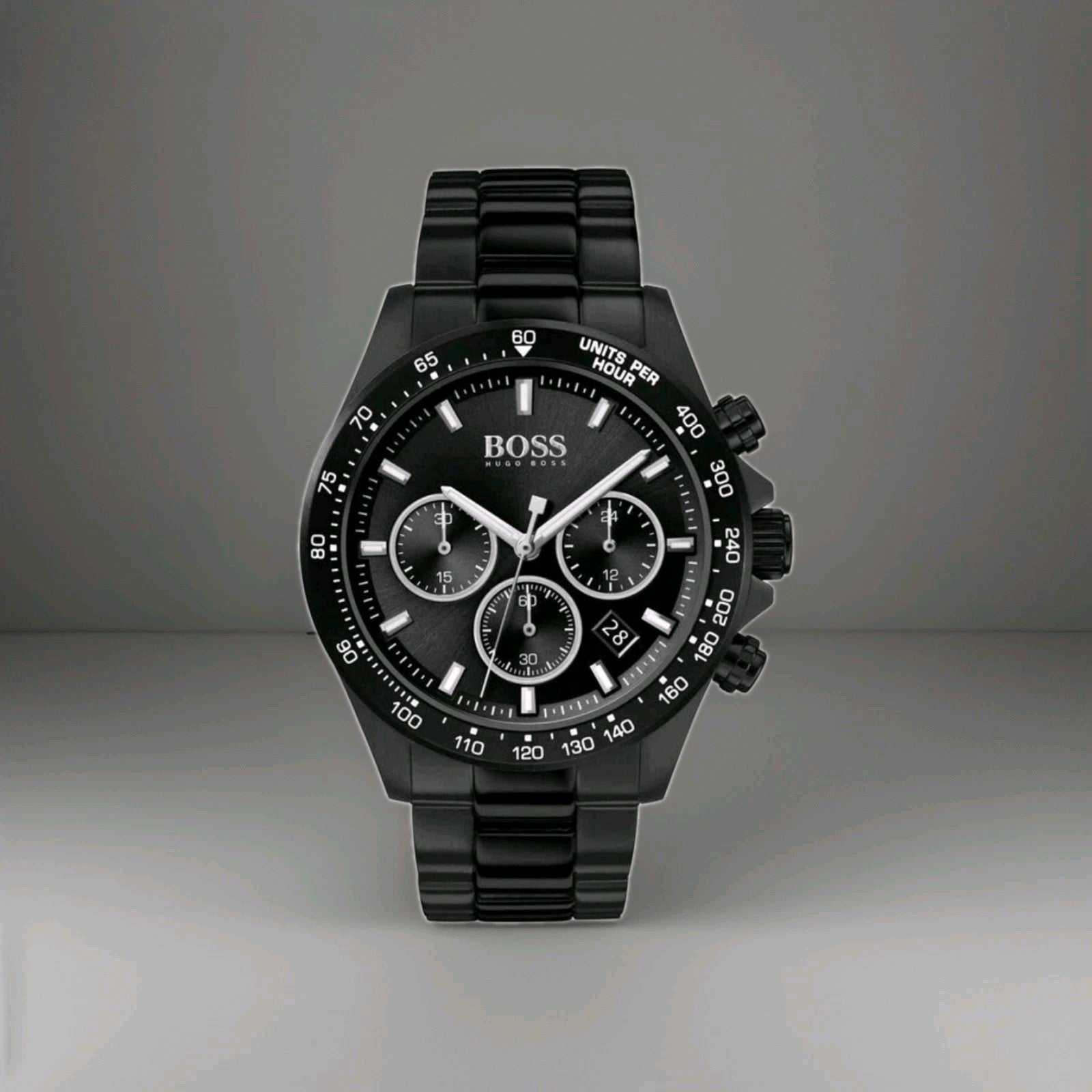HUGO BOSS MENS WATCH HB1513754 STAINLESS STEEL BLACK BRACELET & BLACK DIAL