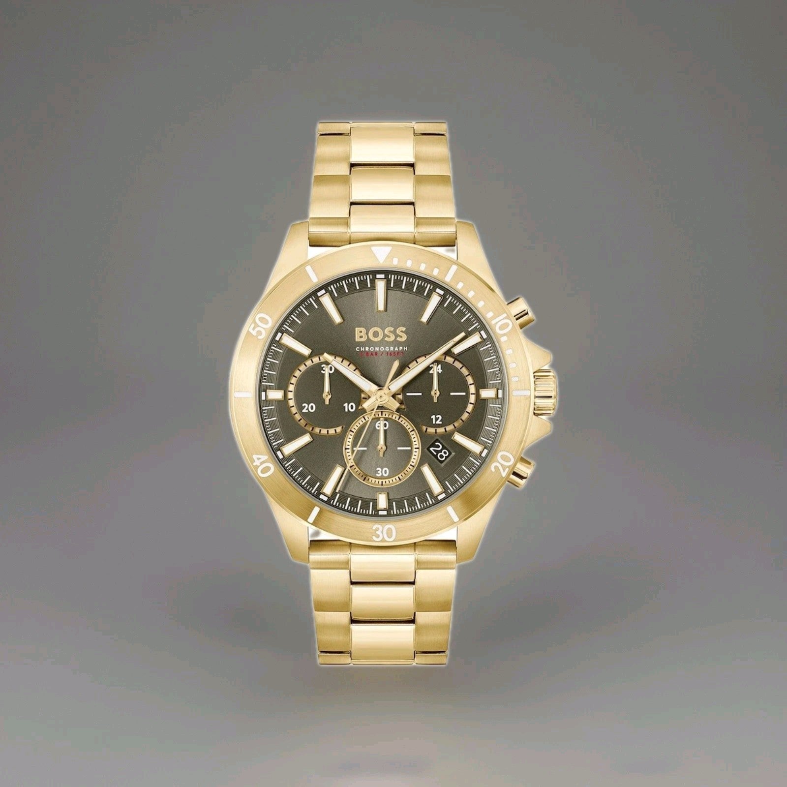 BOSS Trope yellow gold-tone chronograph Watch men's dial 1514059 44mm 