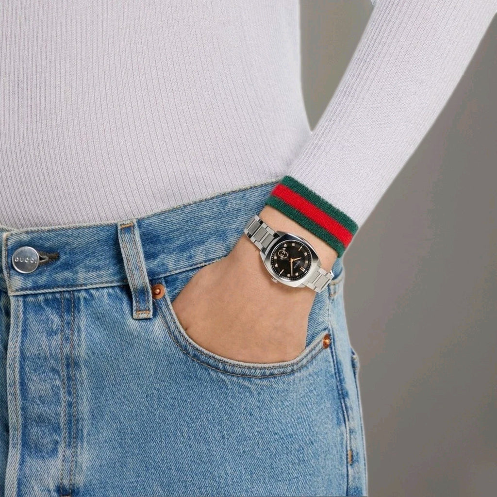 Gucci Interlocking 29mm Diamond Ladies Watch YA142513 | Black, 29 mm Rose Gold 