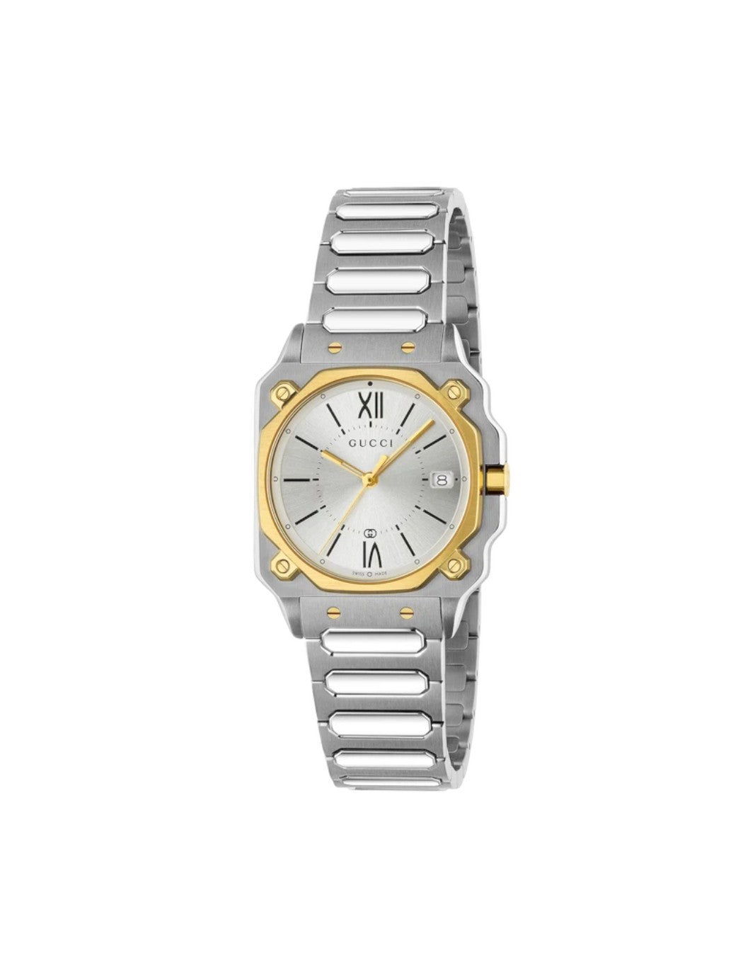 Gucci G-Flat YA166506 Silver Dial Two Tone  Quartz Watch Women's Mens Unisex NEW