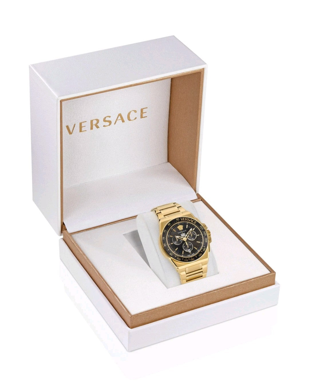 Versace Mens  Gold 45mm Bracelet  Watch VE7H00623-GOLD1-OS Brand New With Box