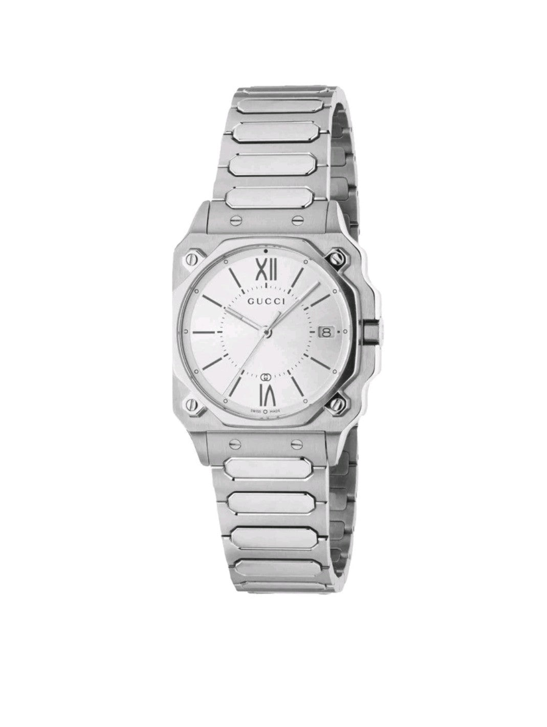 Gucci G-Flat - YA166504 Unisex Mens Womens Watch. Silver. 30mm. Silver Dial. NEW