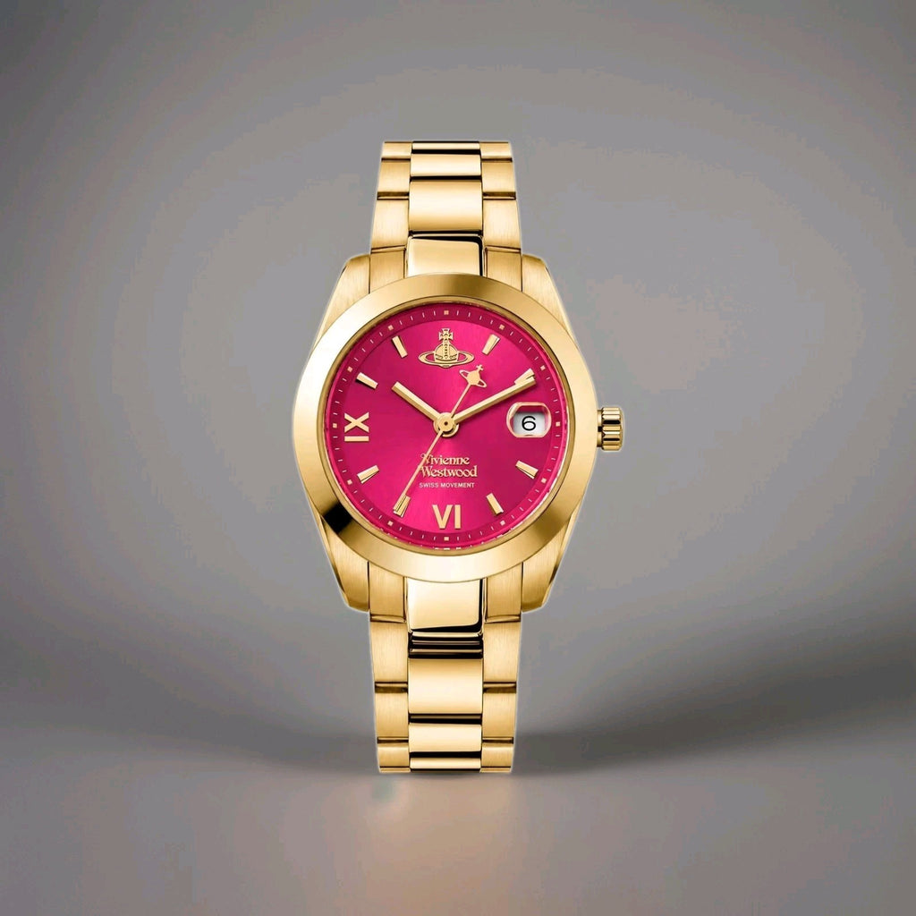 Vivienne Westwood VV292RRGD Fenchurch 29mm Ladies Watch Gold With Pink Dial New