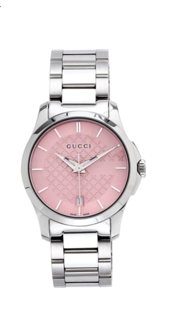 Gucci YA126524 G-Timeless 27mm Pink Dial Stainless Steel Ladies Watch