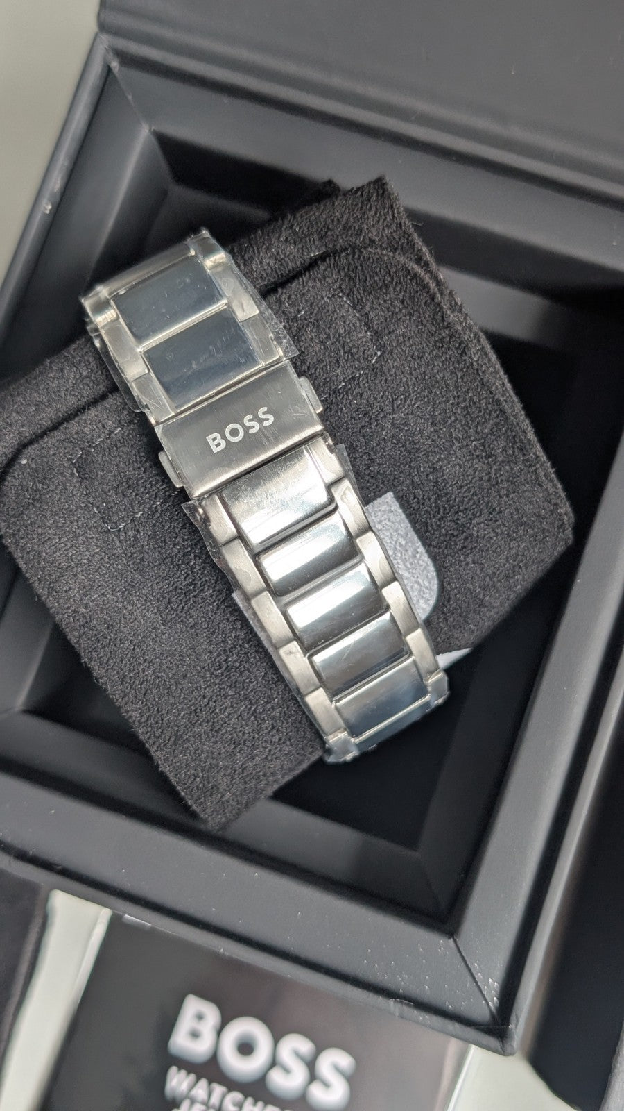 HUGO BOSS MENS TAPER CHRONO WATCH 1514087 SILVER DIAL 45mm BRAND NEW WITH BOX 