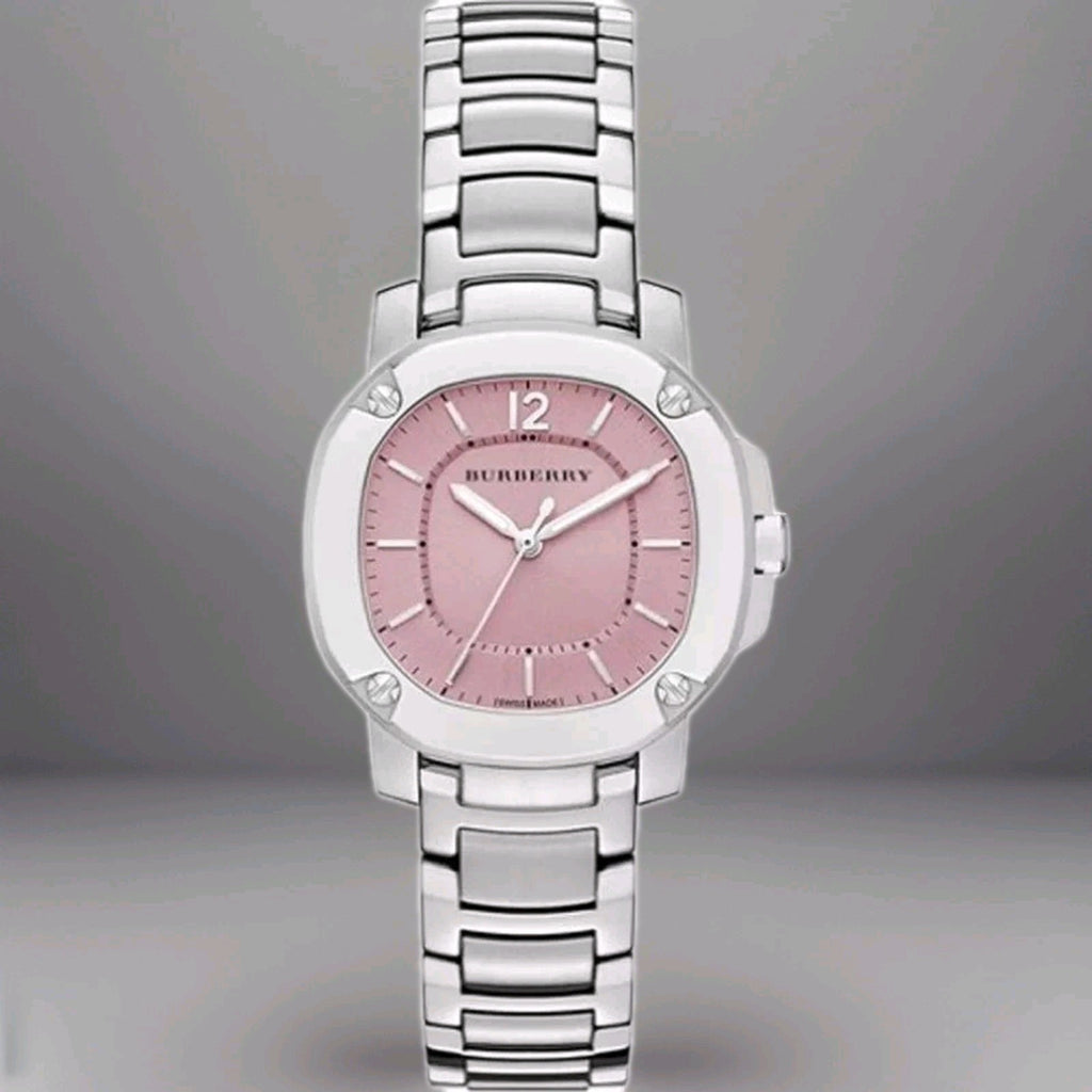 Burberry The Britain  Pink Dial Silver Strap Womens Watch. NEW. BBY1704 Boxed. 