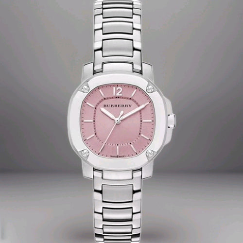 Burberry The Britain  Pink Dial Silver Strap Womens Watch. NEW. BBY1704 Boxed. 