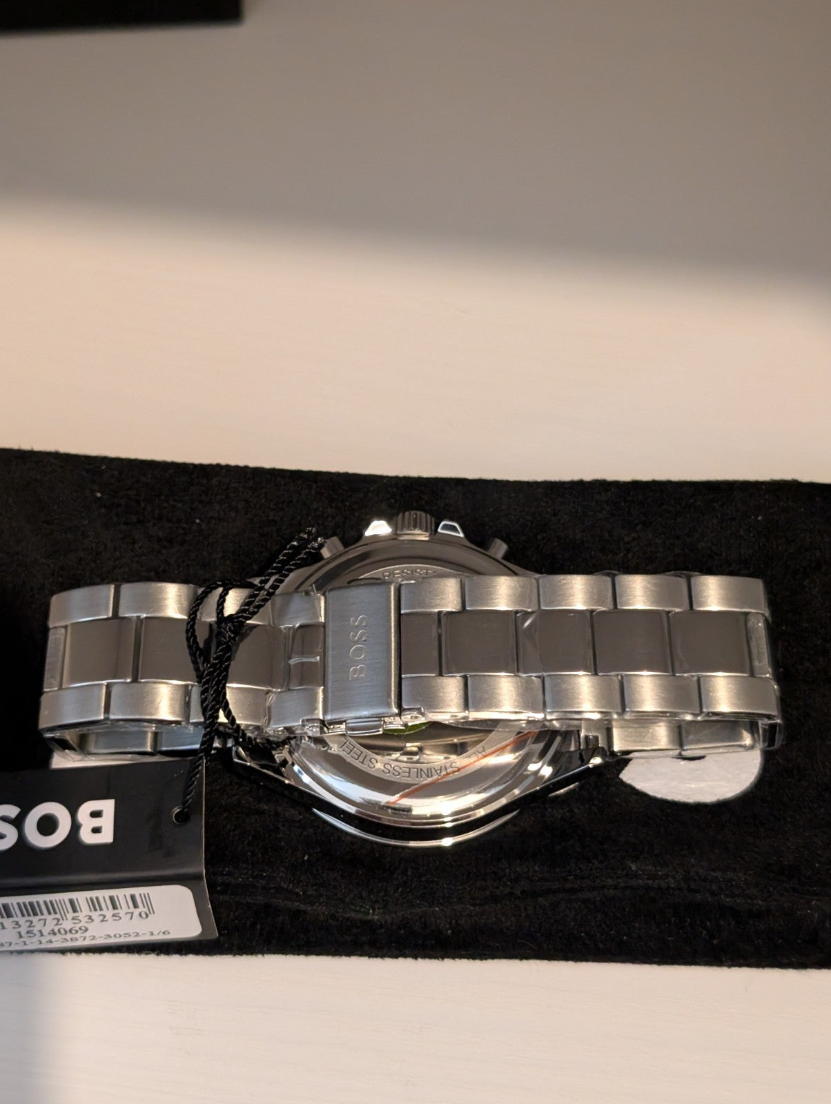 HUGO BOSS Troper 1514069 Blue Dial Silver Steel Strap Chrono Mens Watch 45mm NEW