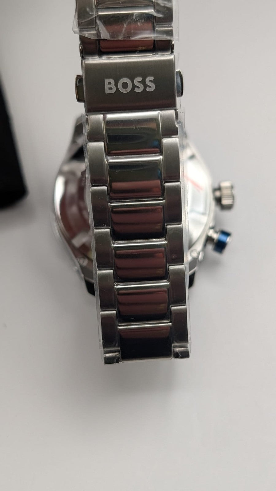 Hugo BOSS 1514177 Bossmatic 42mm Mens Watch Automatic Silver With Blue Dial New.