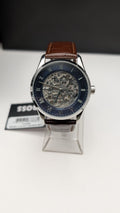 Hugo BOSS 1514305 Principle Mens Watch Automatic Skeleton Brown Leather Strap 