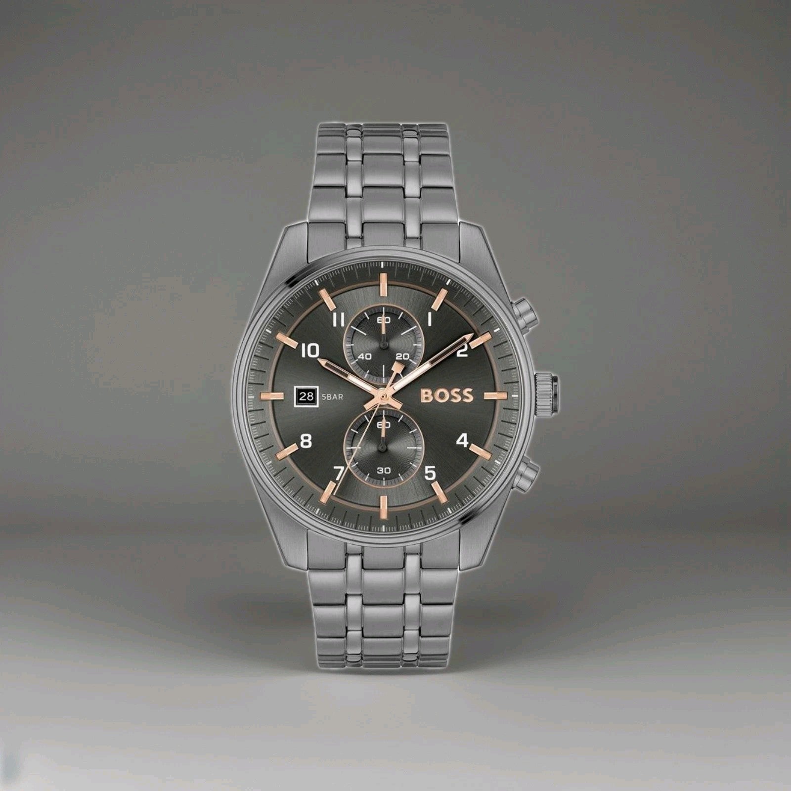 Boss Men's Watch New Skytraveller Chronograph 1514153 Stainless Steel Anthracite
