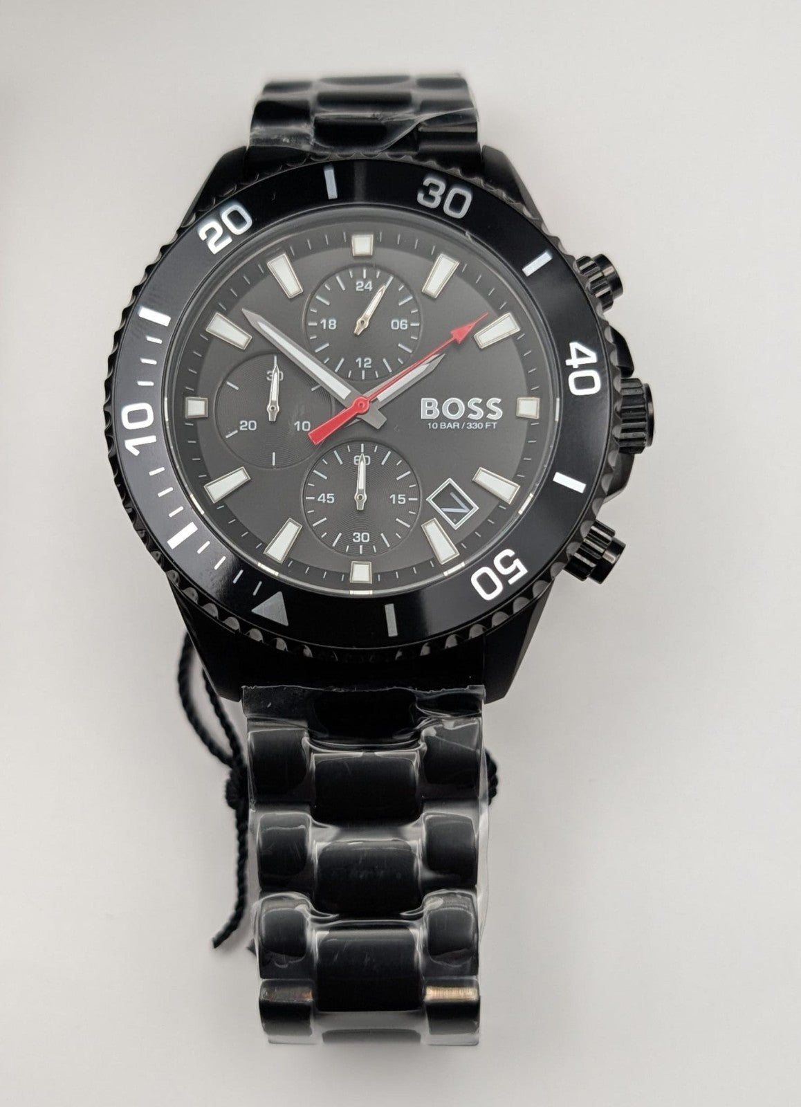 Hugo Boss Admiral 1514258  46mm Men’s Watch Black With Black Dial  Chronograph 
