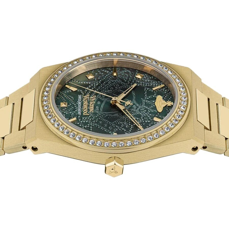 Ladies Vivienne Westwood Charterhouse Green Diamond Dial & Gold Watch VV244GDGR