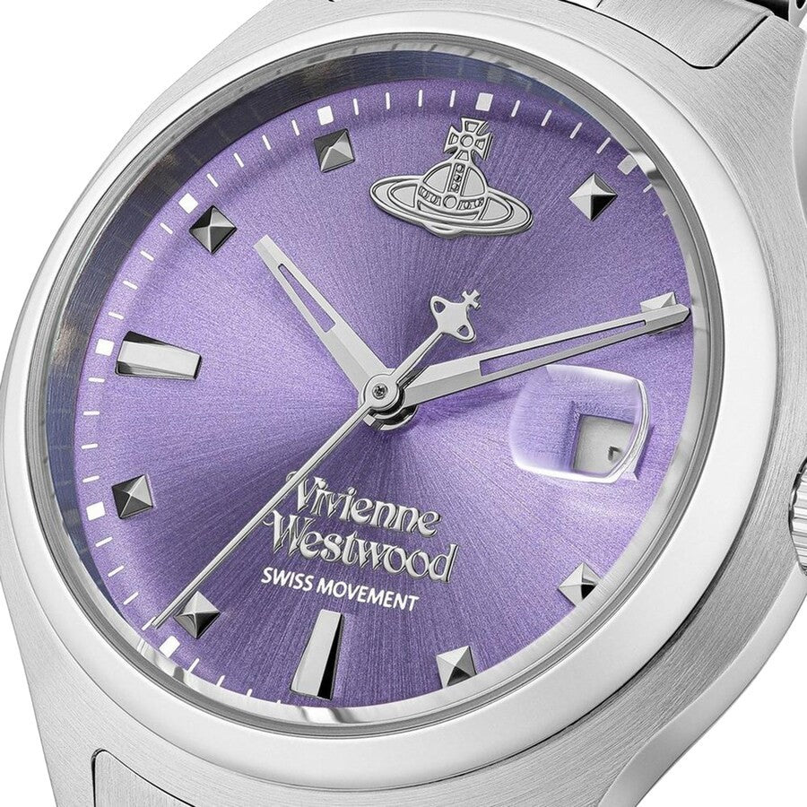 Brand New Ladies Vivienne Westwood Watch Silver With Purple Dial VV311PPSL