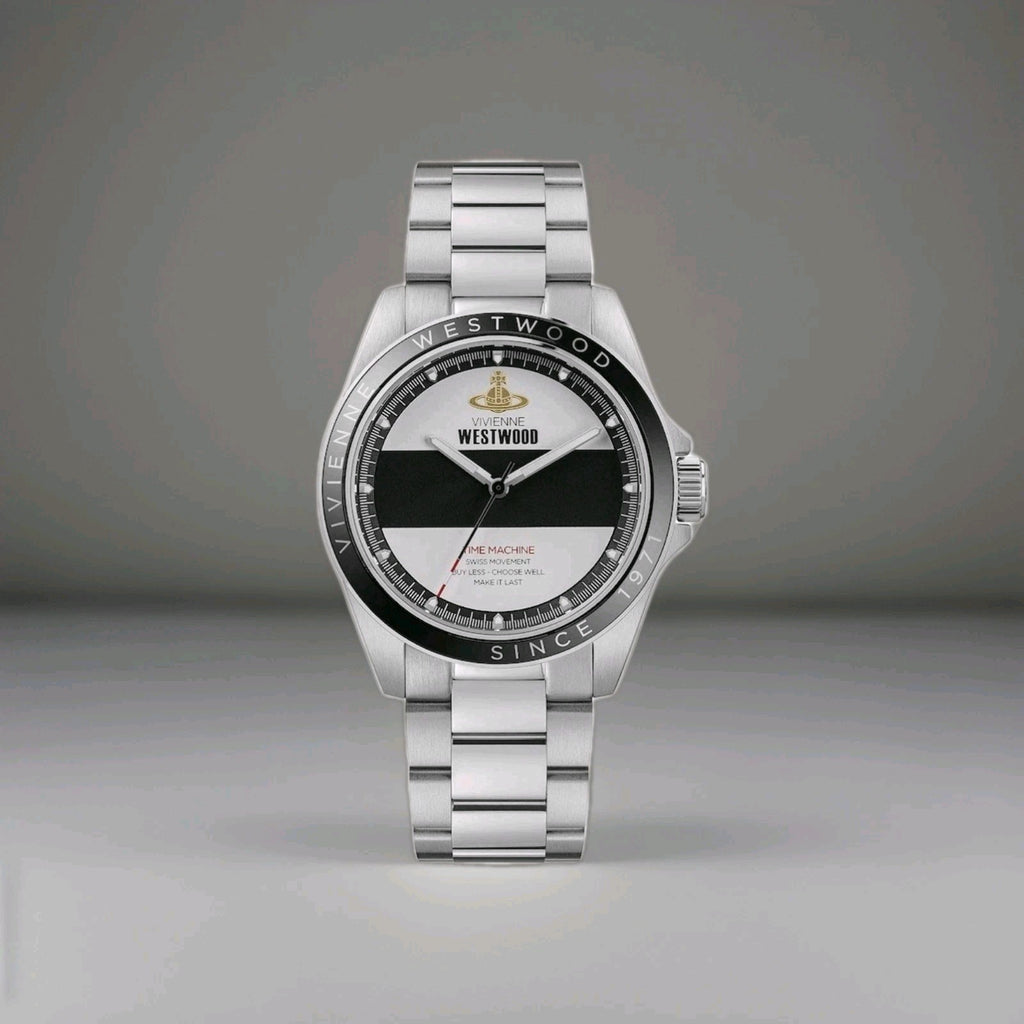 Vivienne WestwoodBlackwall Mens Watch 38mm Silver/Black And White VV293BKSL
