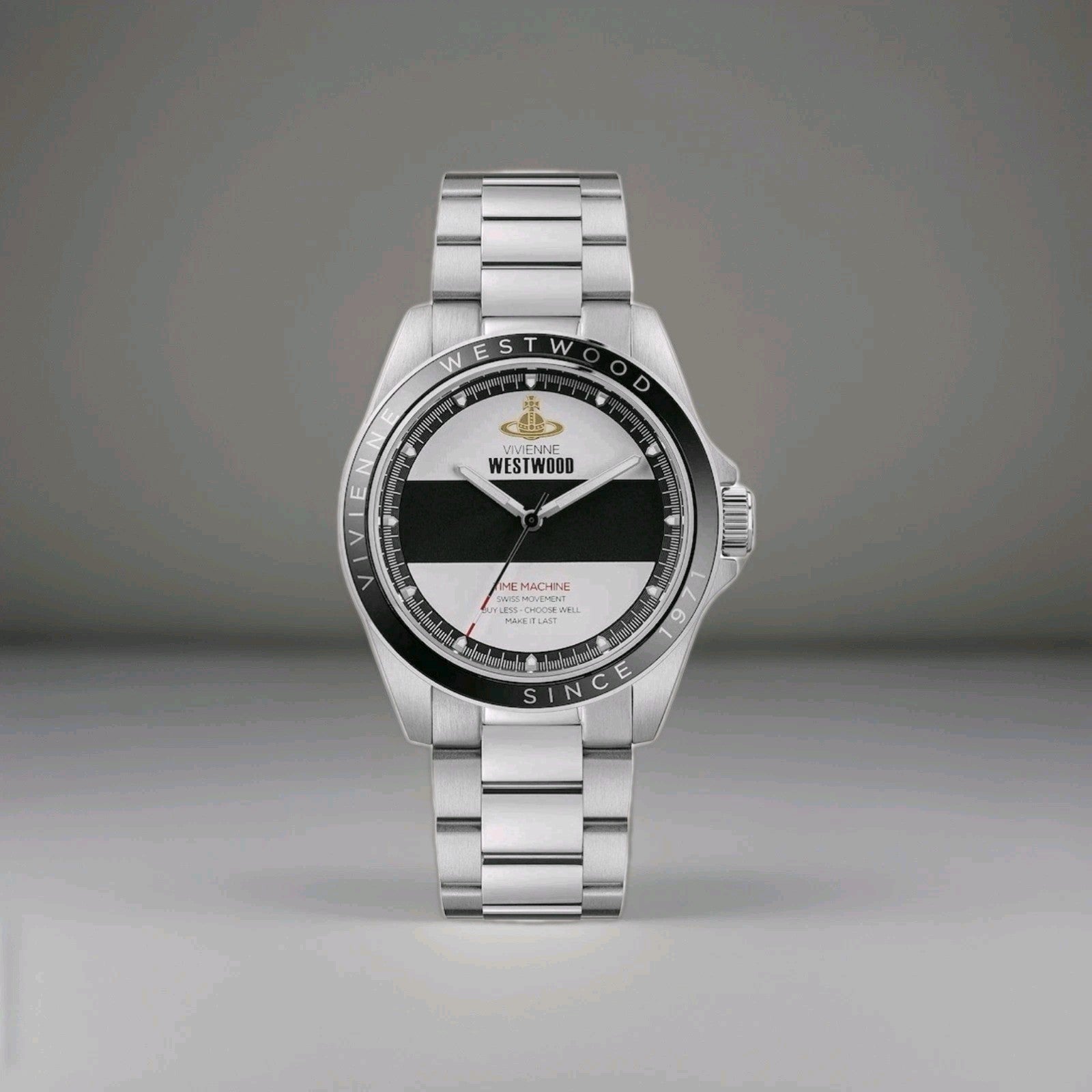 Vivienne WestwoodBlackwall Mens Watch 38mm Silver/Black And White VV293BKSL