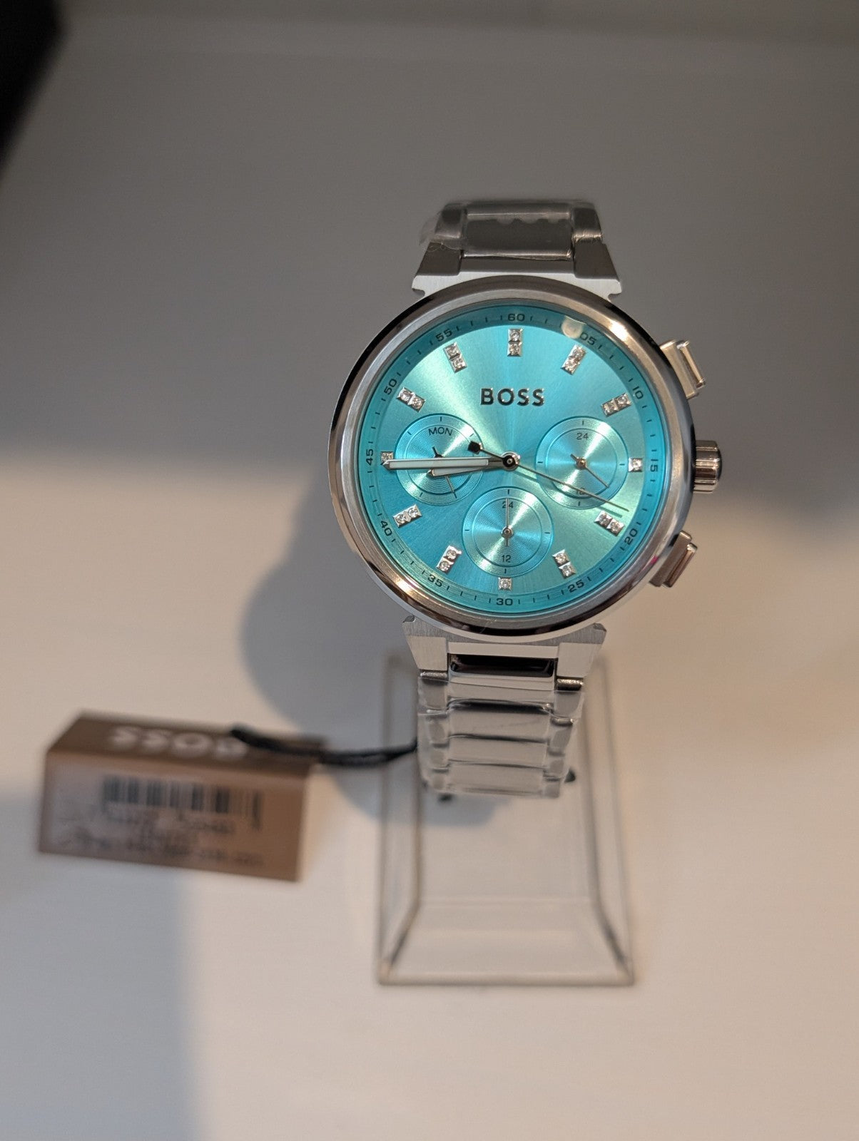 Hugo BOSS One Multifunction Womens Watch Silver With Blue Dial 1502763 38mm New