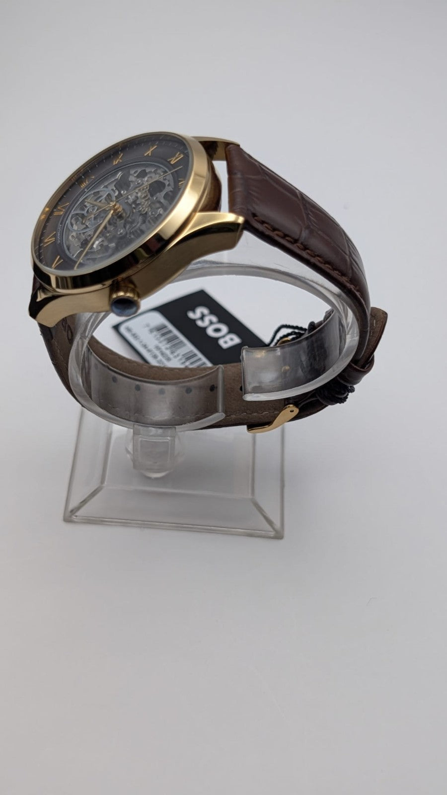 Hugo Boss Principle Skeleton 1514235 Men's Watch.  Brown Leather Strap 41mm 