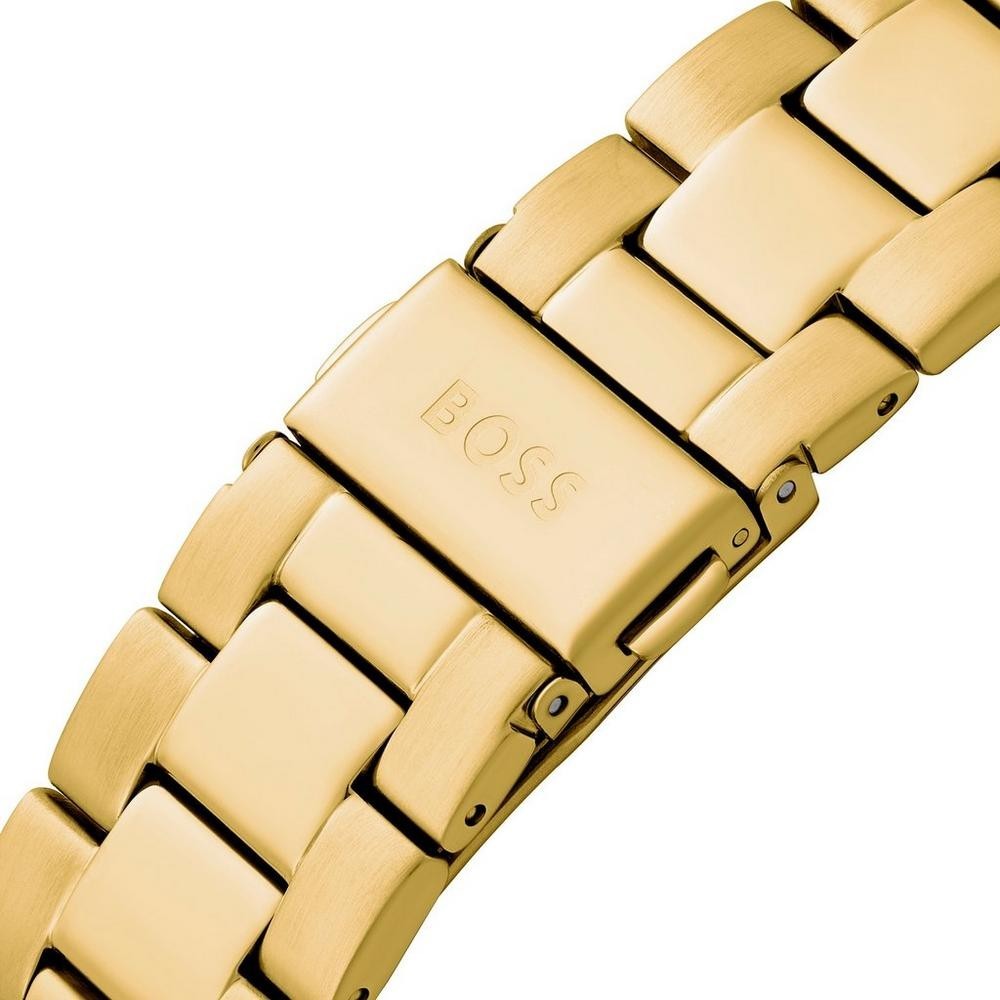 HUGO BOSS 1513973 Energy Chrono Gold Stainless Steel Blue Dial Mens Watch 44mm