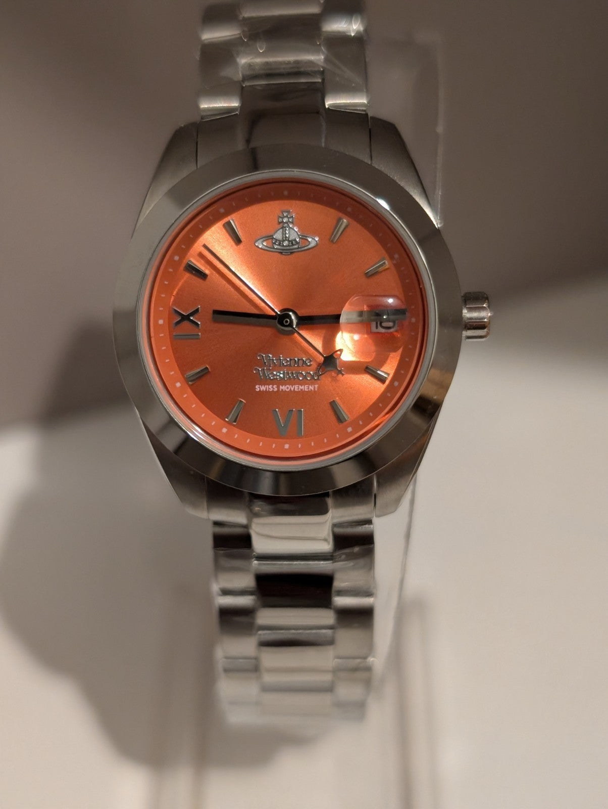 Vivienne Westwood VV292ORSL Fenchurch 29mm Ladies Watch Silver With Orange Dial