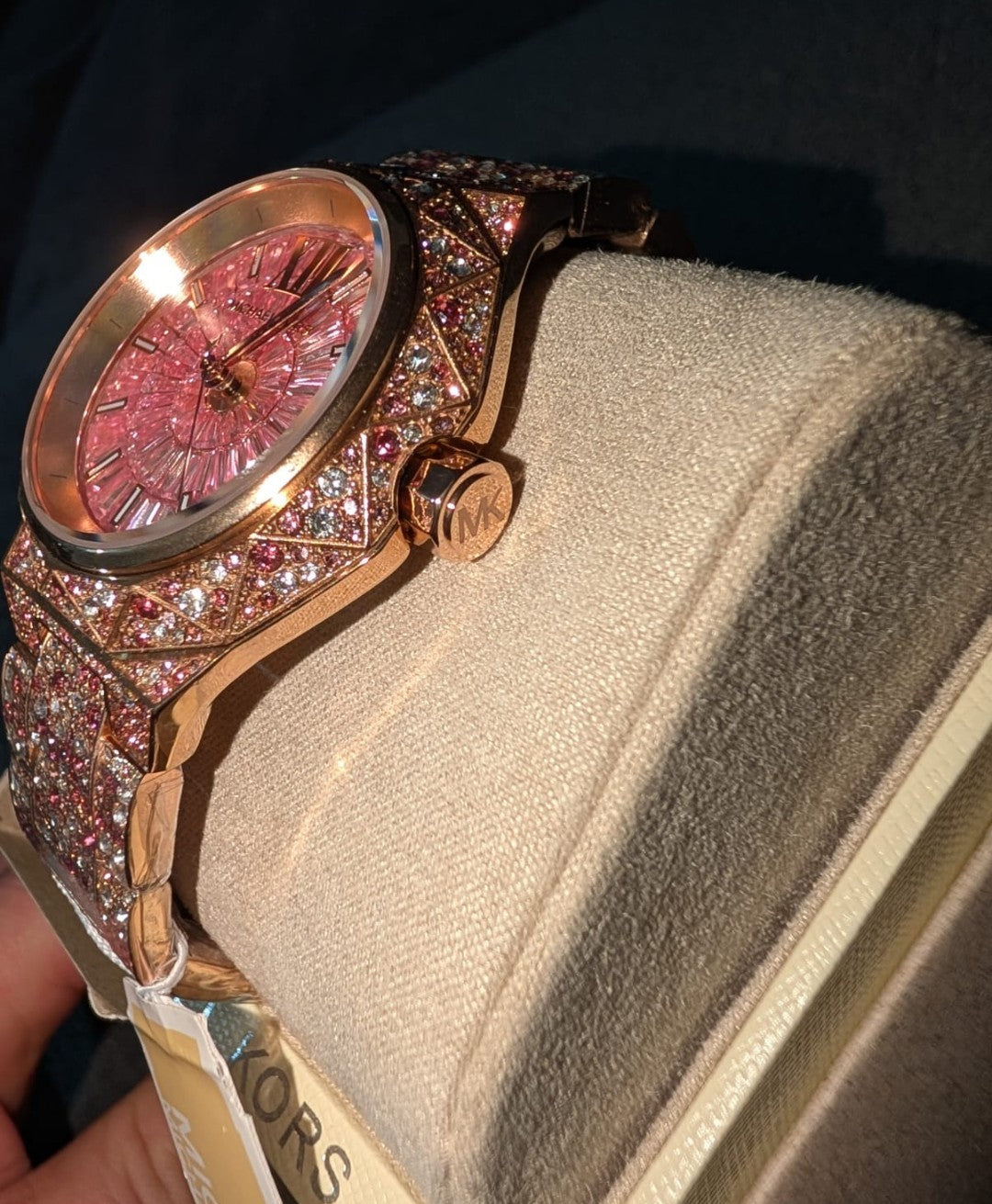 Michael Kors Limited-Edition Oversized Raquel Pavé Rose Gold- Pink Watch Mk7343