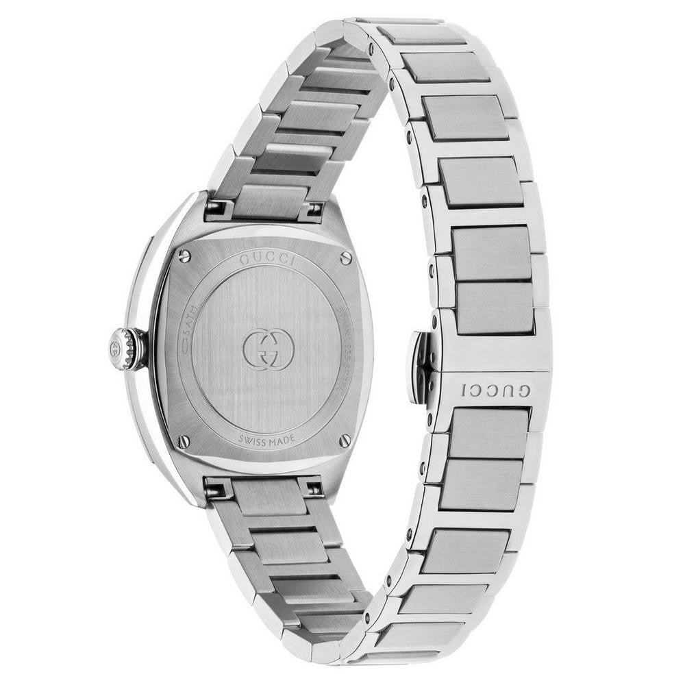 Womens Gucci Interlocking Watch YA142511 29 mm steel Diamonds Ladies Pink Dial
