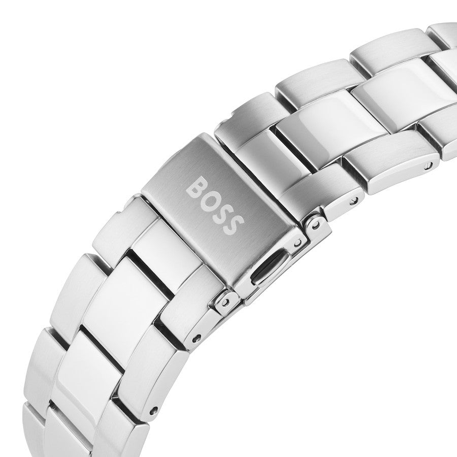 HUGO BOSS MENS TROPER CHRONO WATCH HB1514108 BLACK DIAL - RED/BLUE  BEZEL 