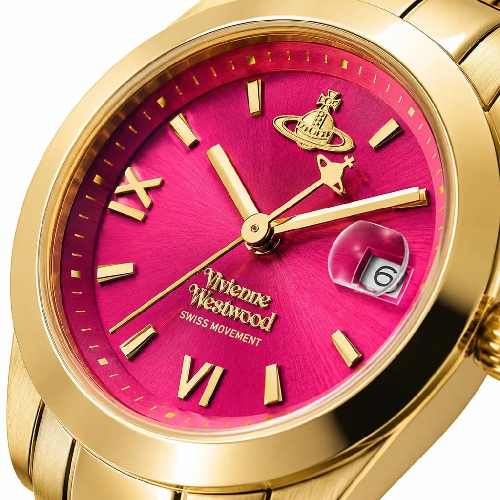 Vivienne Westwood VV292RRGD Fenchurch 29mm Ladies Watch Gold With Pink Dial New