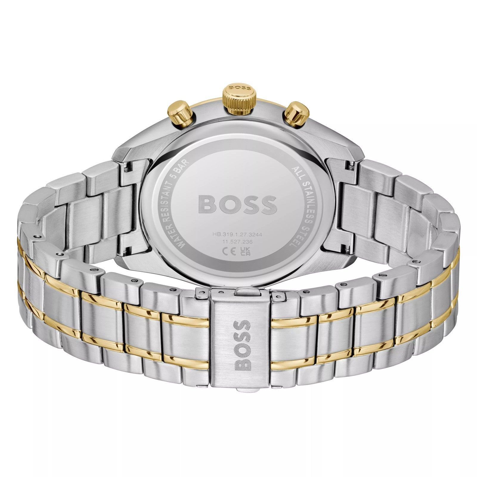 BOSS Grand Prix 44.5mm  Stainless Steel Yellow Gold Tone Chrono Men’s 1514227